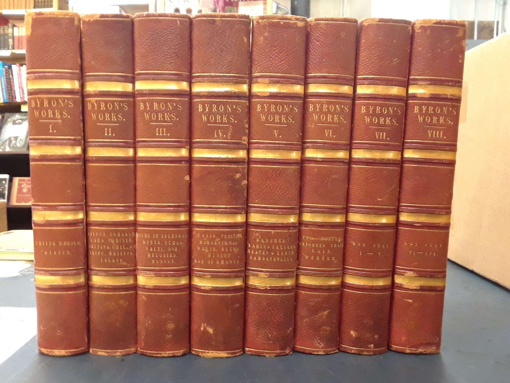 The Poetical Works of Lord Byron 8 volumes | John Murray | 1st